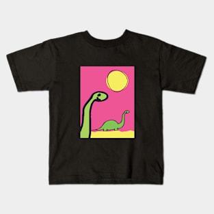 Brontosaurs - Colourful illustration of two brontosaurs (brontosaurii). Kids T-Shirt